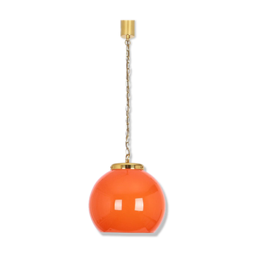Suspension en verre orange de Peill & Putzler Allemagne années 1970