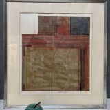 Work by Gérard Dechamps, painting using sewing and chalk techniques