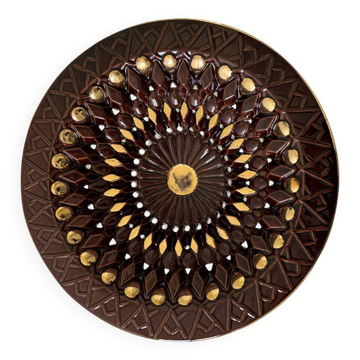 Large decorative openwork ceramic dish Vallauris 60s