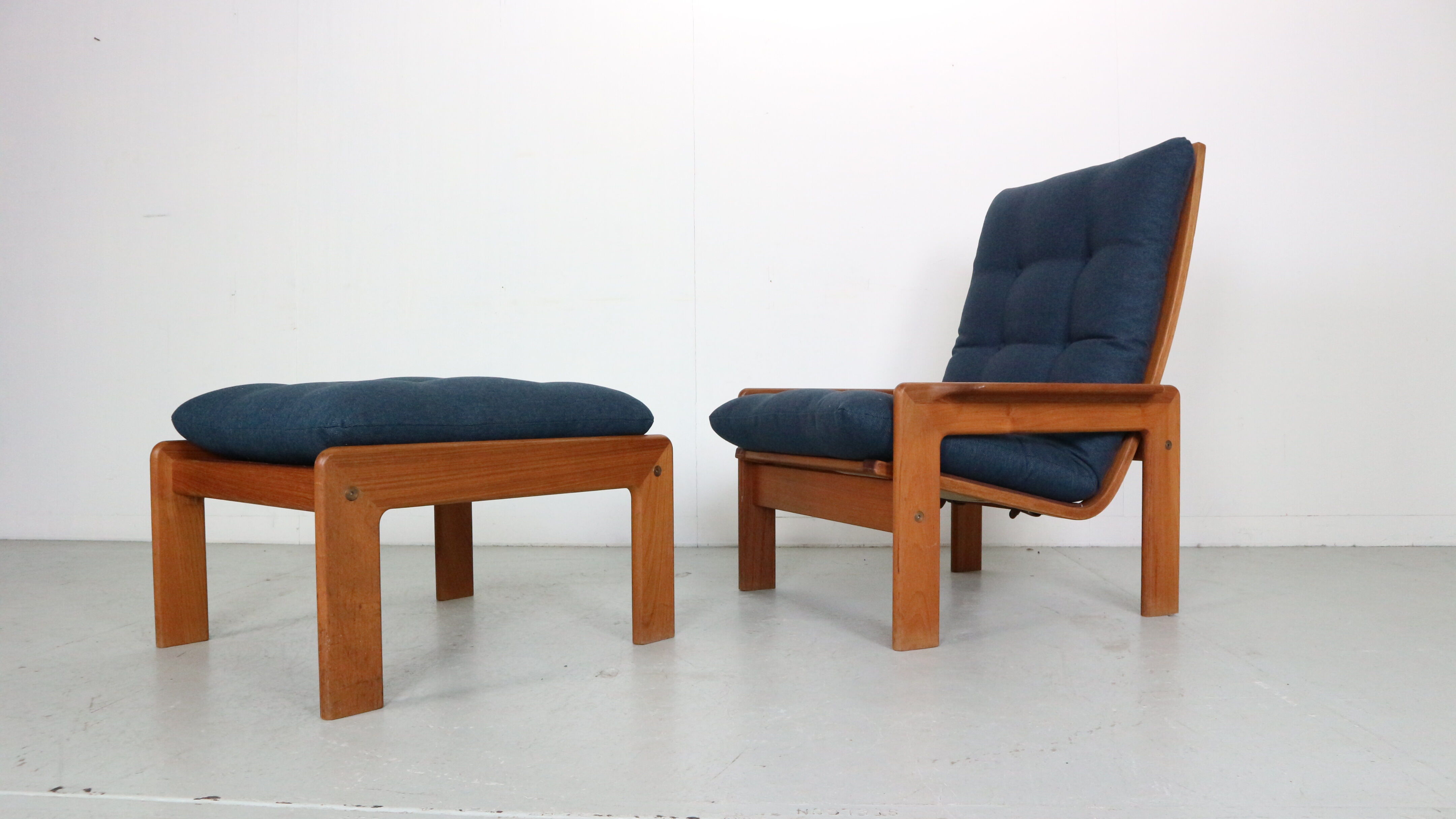 Teak armchair & ottoman by Emc Møbler Denmark mid-century modern