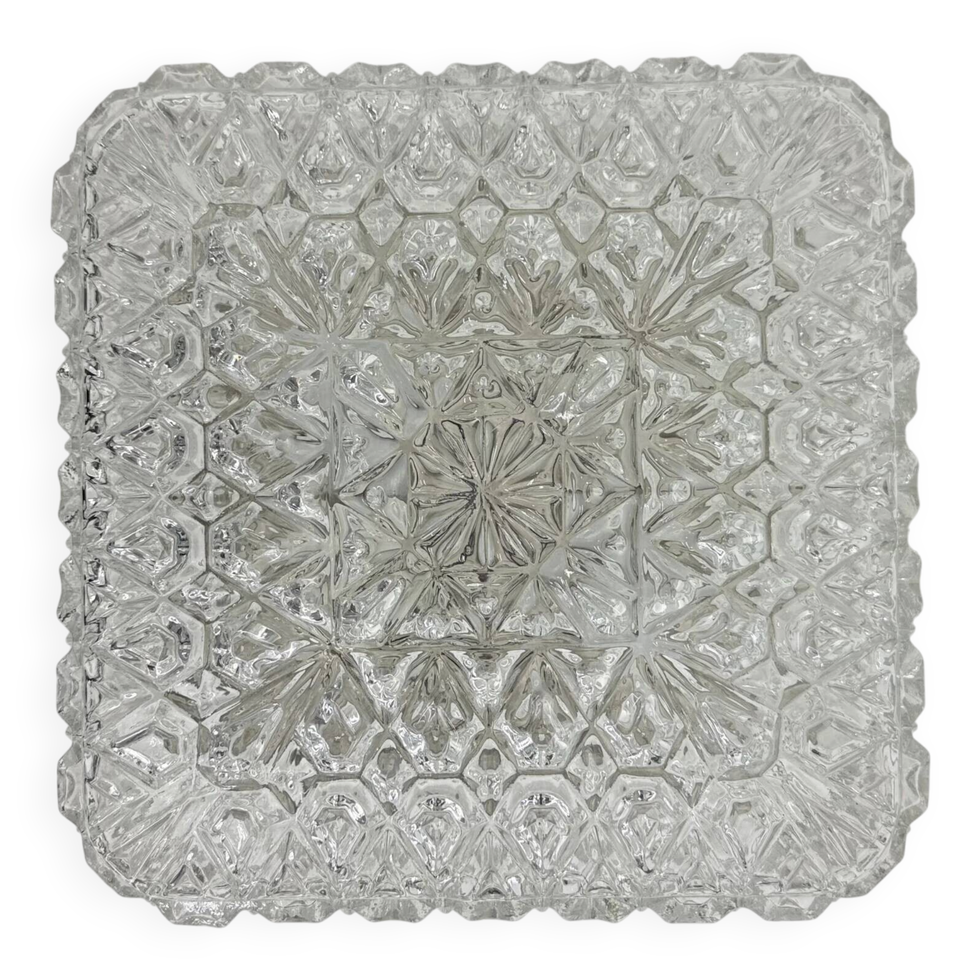 Mid-century crystal wall light / ceiling light by Limburg Glashütte, 1970s Germany