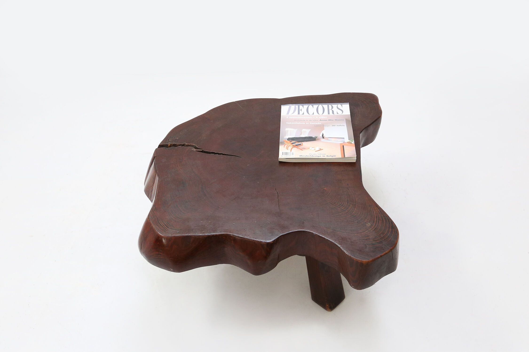 Solid tree trunk coffee table ca.1950