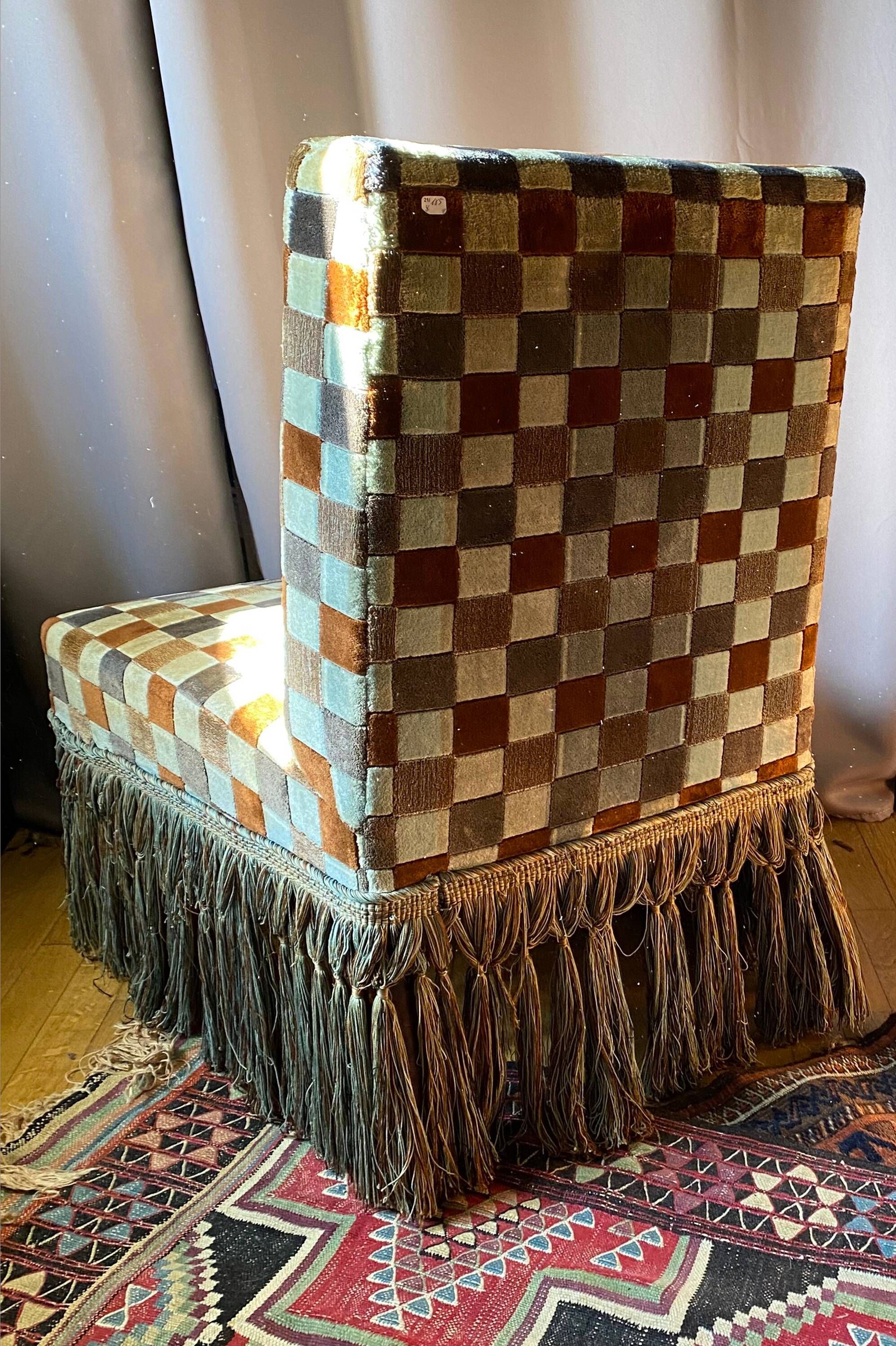 Nap fringe heating chair. III / velour ska 70's Top deco