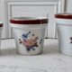 Trio of vintage flowered pot covers 60s