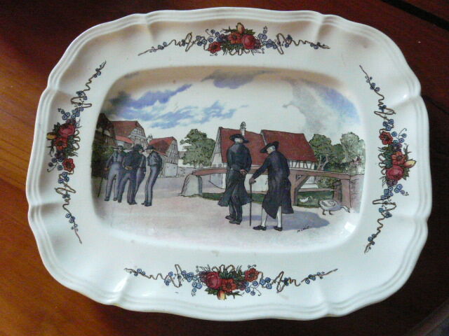 Rectangular dish Sarreguemines Obernai H. Loux