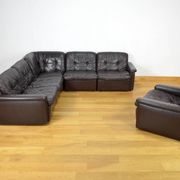 Modular vintage leather lounge from the 1970s/1980s