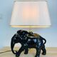 Black ceramic elephant lamp jungle style
