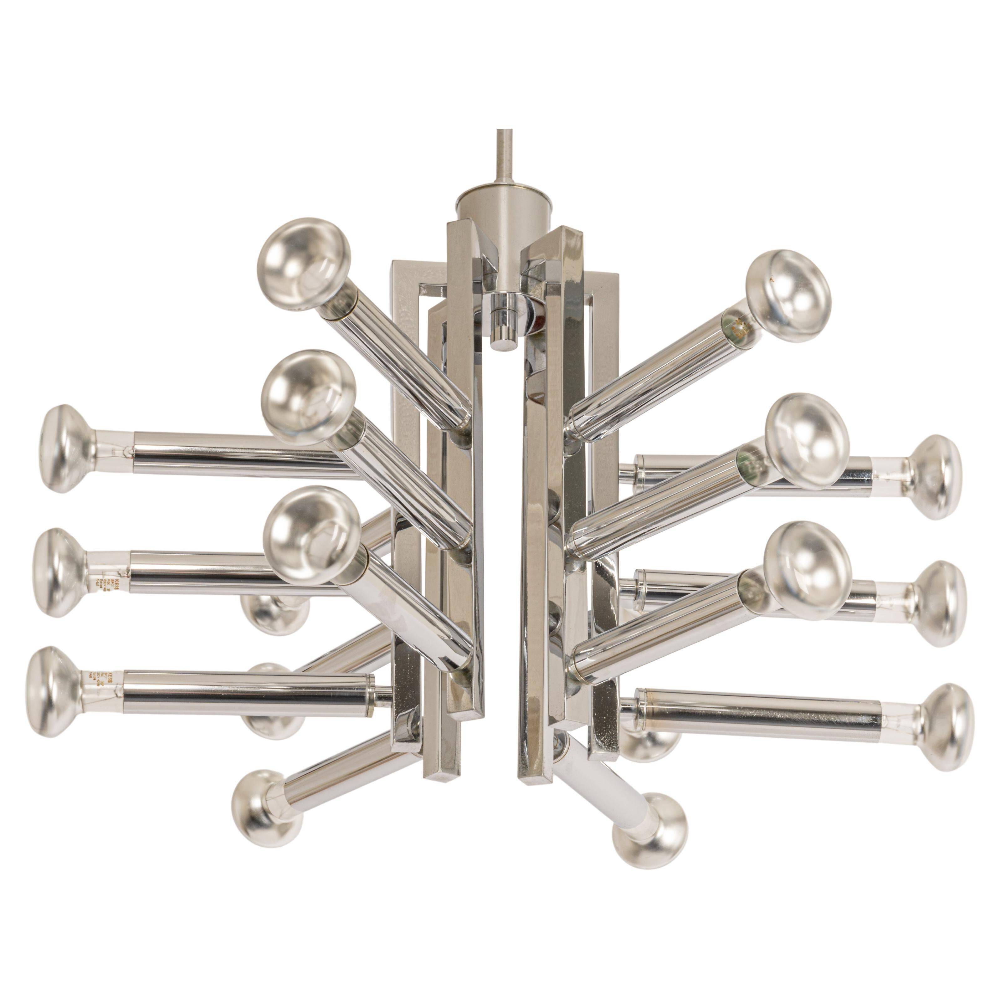 Large chrome Sputnik Atomium chandelier from the space age by Cosack, Germany, 1970s.