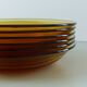 Set of 6 Vereco orange smoked glass plates