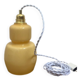 Lampe balade opaline jaune pale vintage