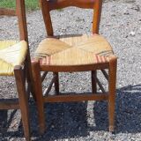 6 antique mulched chairs