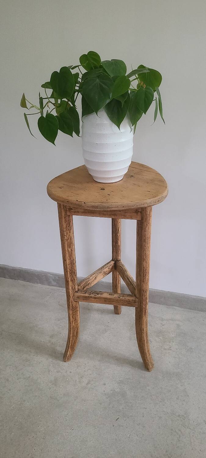Old solid oak plant stand