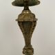 Pair of bronze candle holders with neogothic nineteenth chiseling