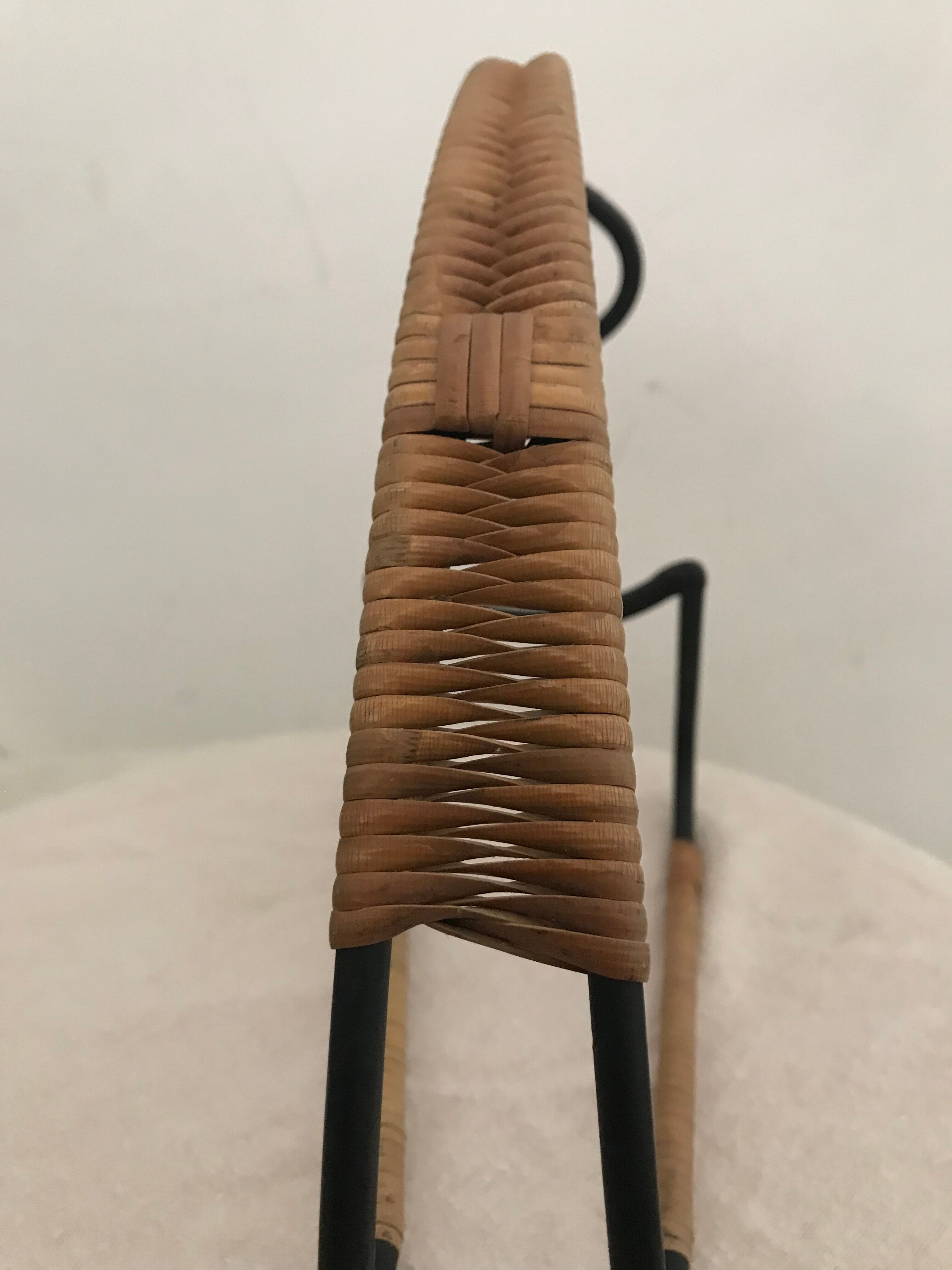 Scandinavian rattan bottle holder Laurids Lonborg 1960