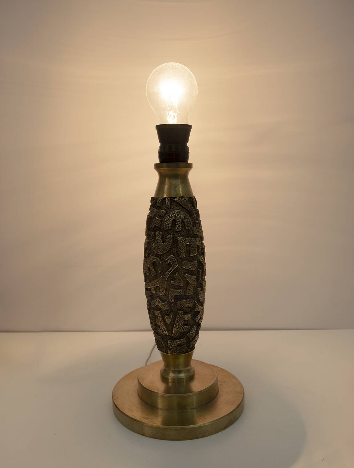 Pair of Luciano Frigerio Mid-Century Modern Italian Bronze Table Lamps, 70