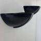 Pair of vintage wall lights, black porcelain, France 1970