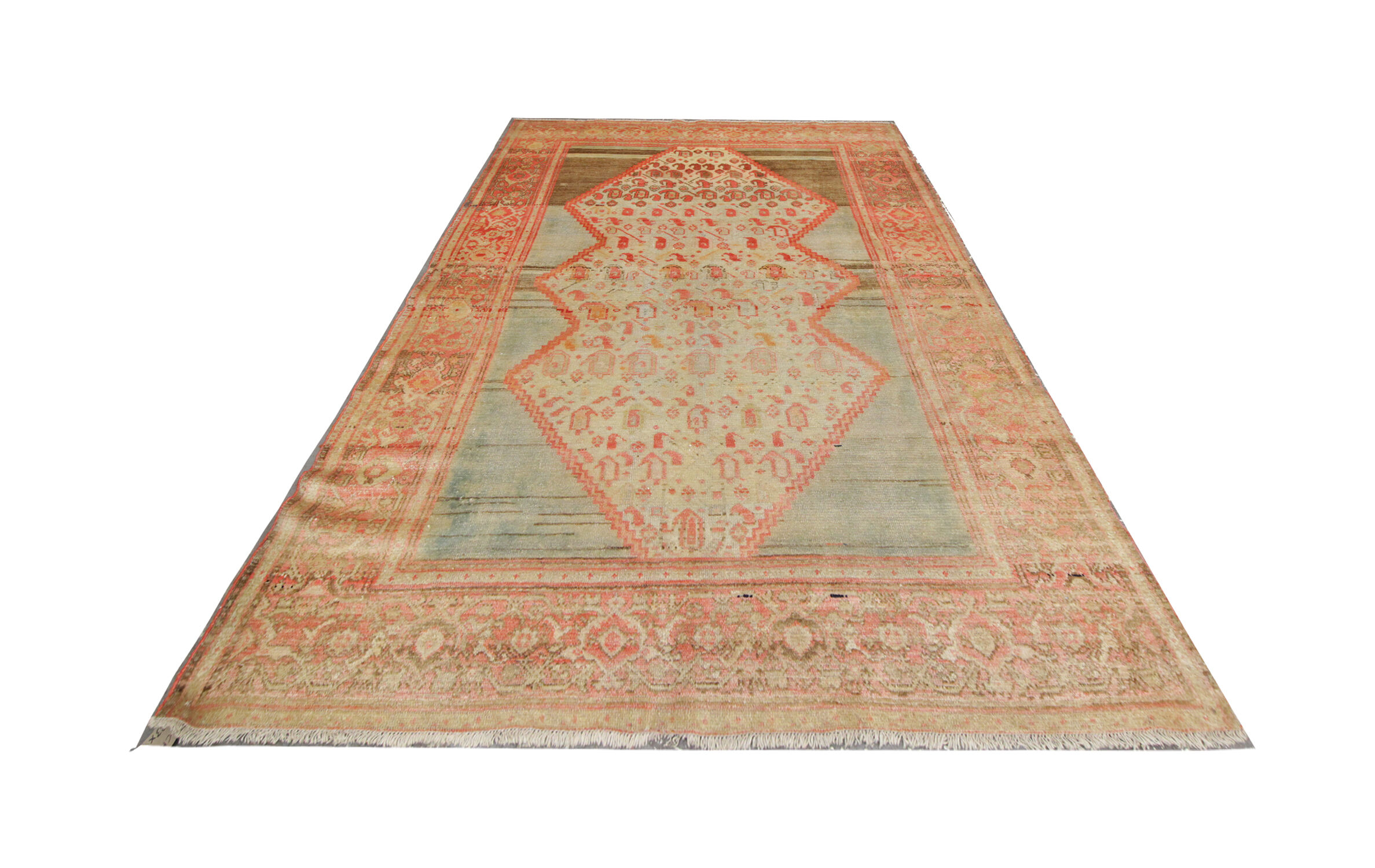 Antique persian wool malayer rug 183x131