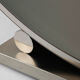 Belgo Chrom dining table in brushed stainless steel and glass top