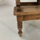 19th century stained wood library staircase