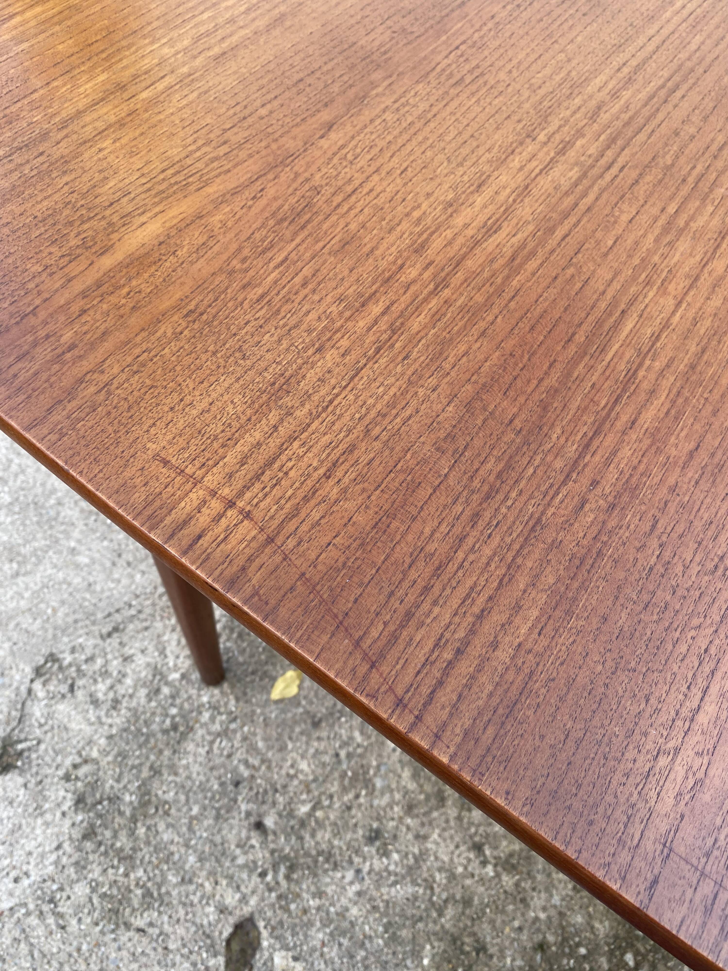 Extendable table 2 Scandinavian teak extensions 165/207/249 x 91cm vintage an60