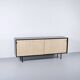 ENFILADE FLORENCE KNOLL MODEL 116 WOOD LEATHER AND RATTAN 1960