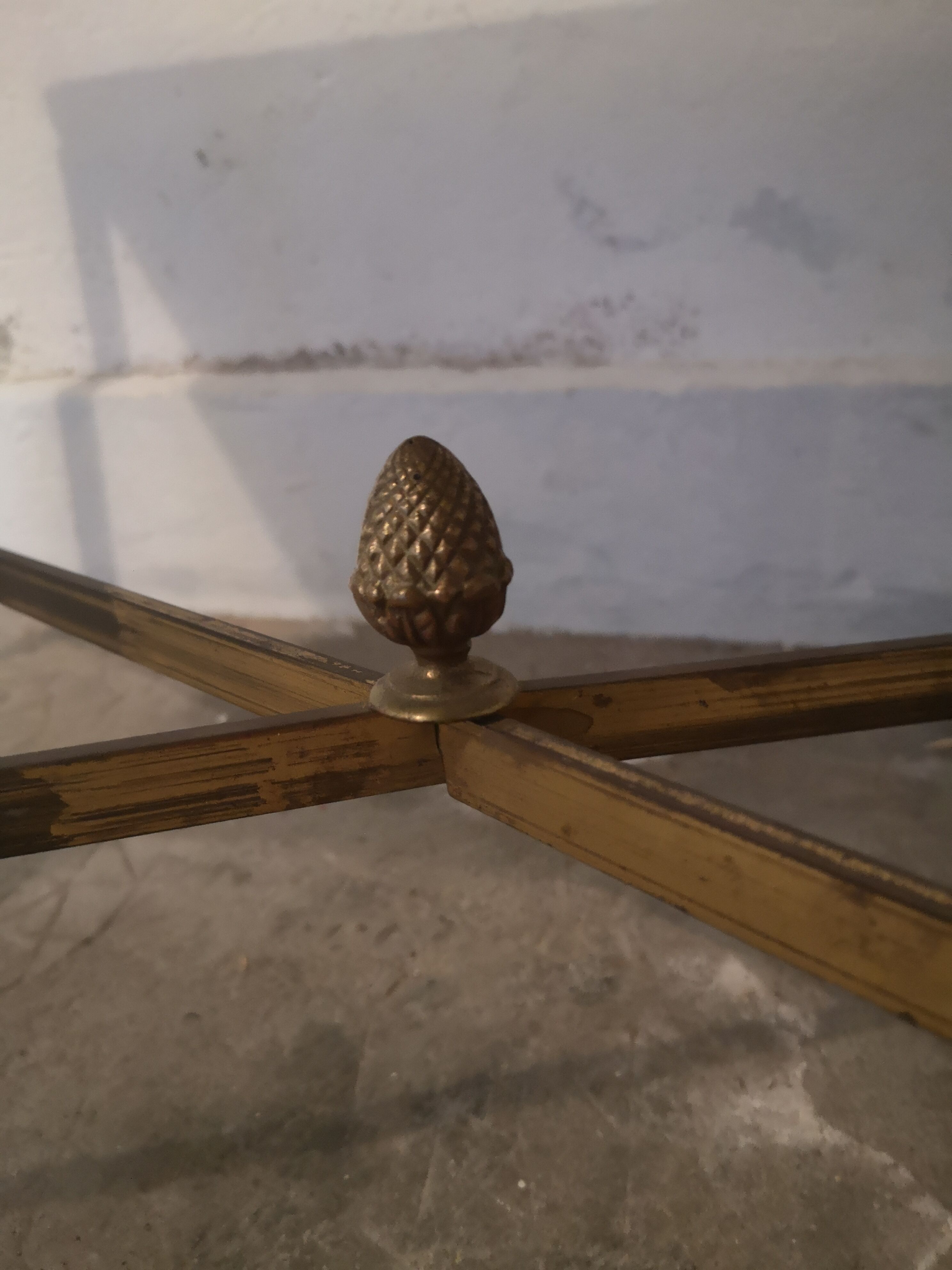 Vintage brass and marble coffee table