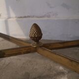 Table basse vintage laiton et marbre