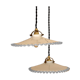 Pair of suspensions bistro opaline serrated