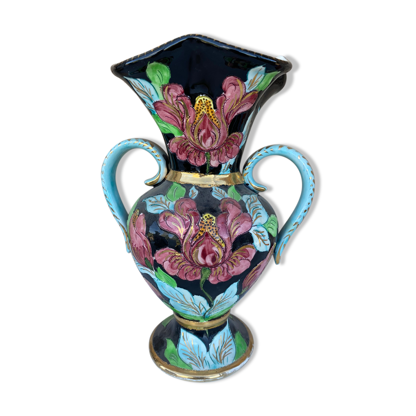 Large vintage ceramic vase 1960 Vallauris