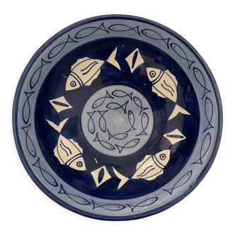 Blue ceramic dish