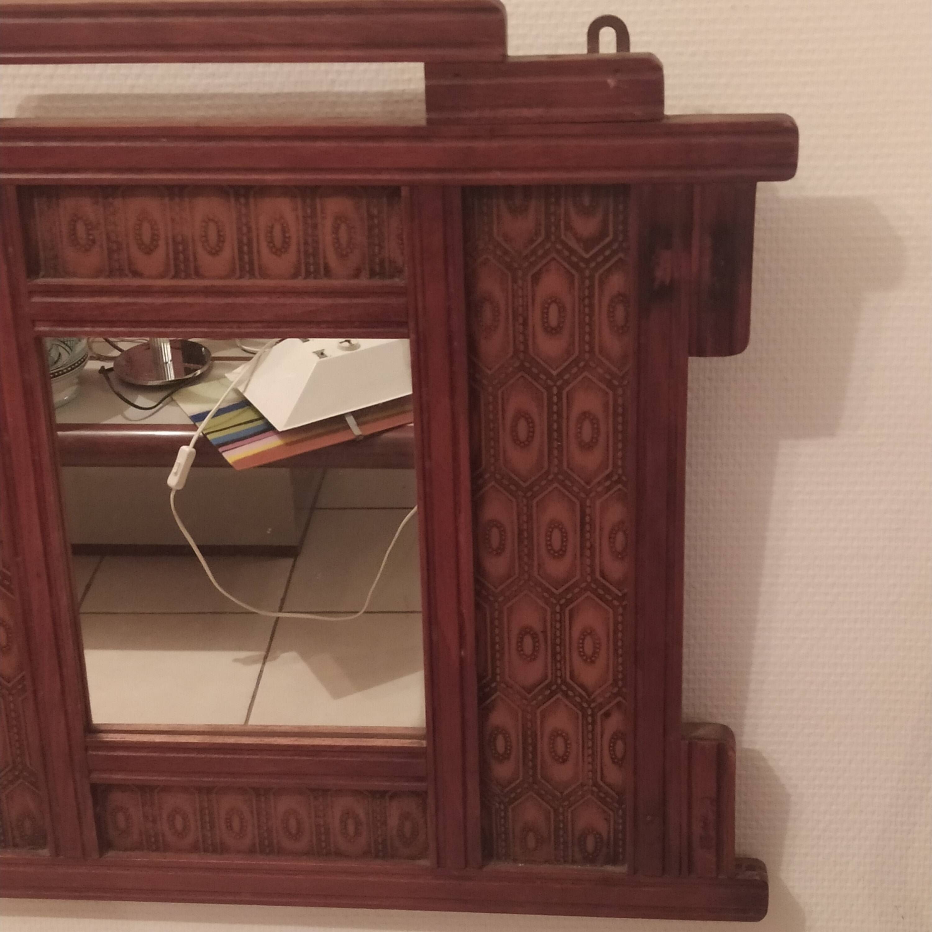 Art Deco wooden mirror manufactured by Innova 1930