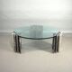 Table basse italienne en marbre et verre