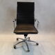 Fauteuil bureau de direction en cuir et chrome édition Luxy