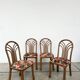 Set of 4 Rausch Rattan Curved Rattan Chairs - Floral Velvet Seats