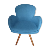 Fauteuil de salon en tissu bleu