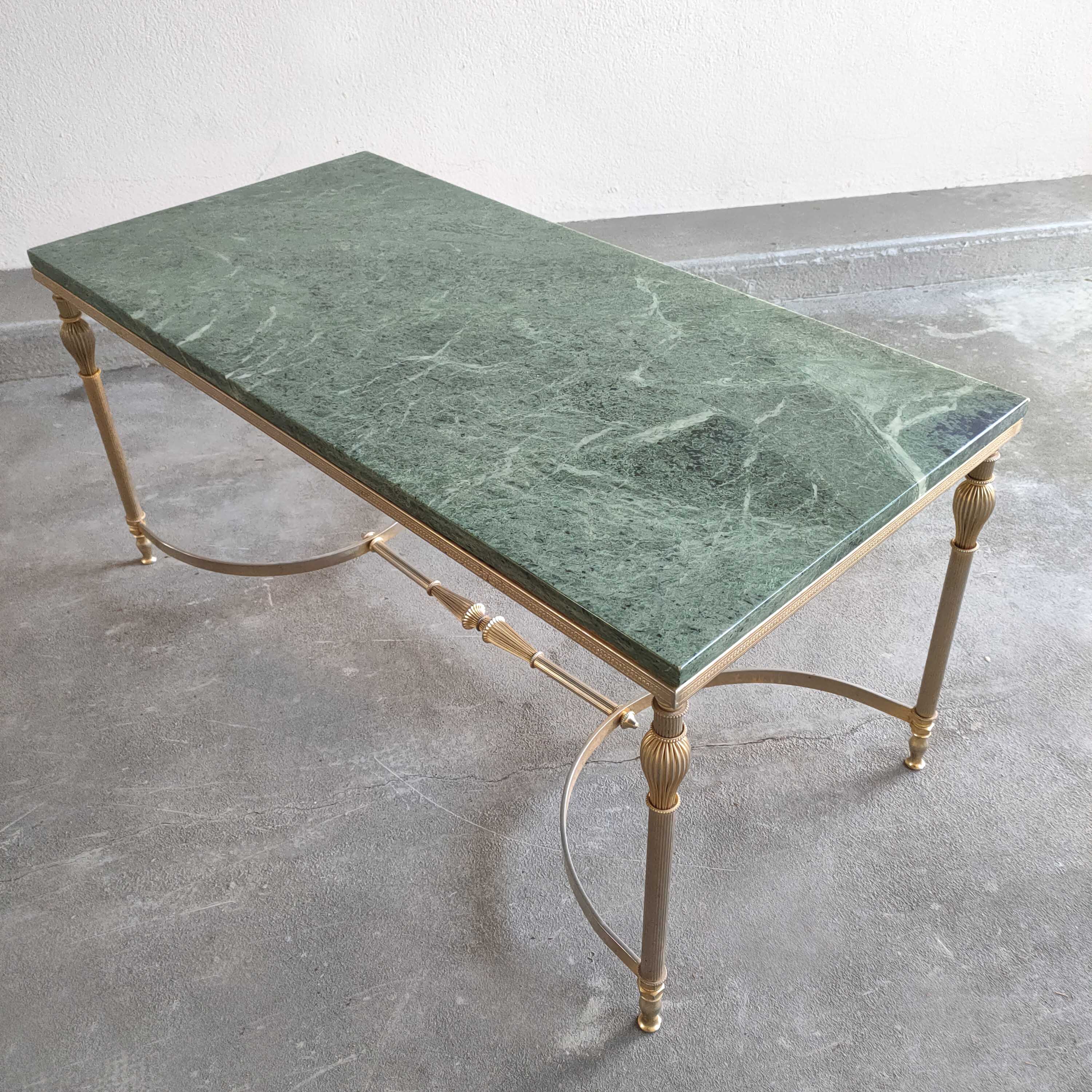 Gold and green marble coffee table