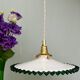 Suspension globe vintage en opaline bleue