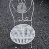 folding garden furniture in white patinated iron