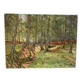 Forest landscape signed