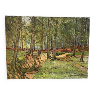 Forest landscape signed