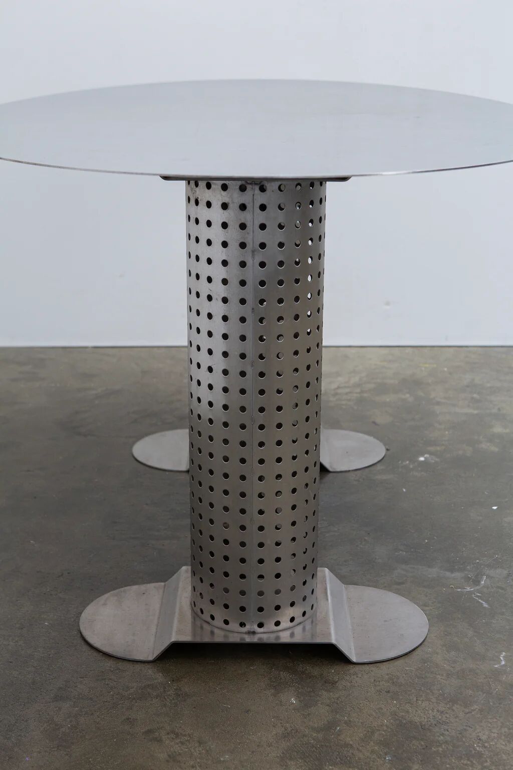 Postmodern stainless steel dining table, c.1980