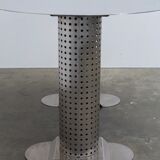 Postmodern stainless steel dining table, c.1980