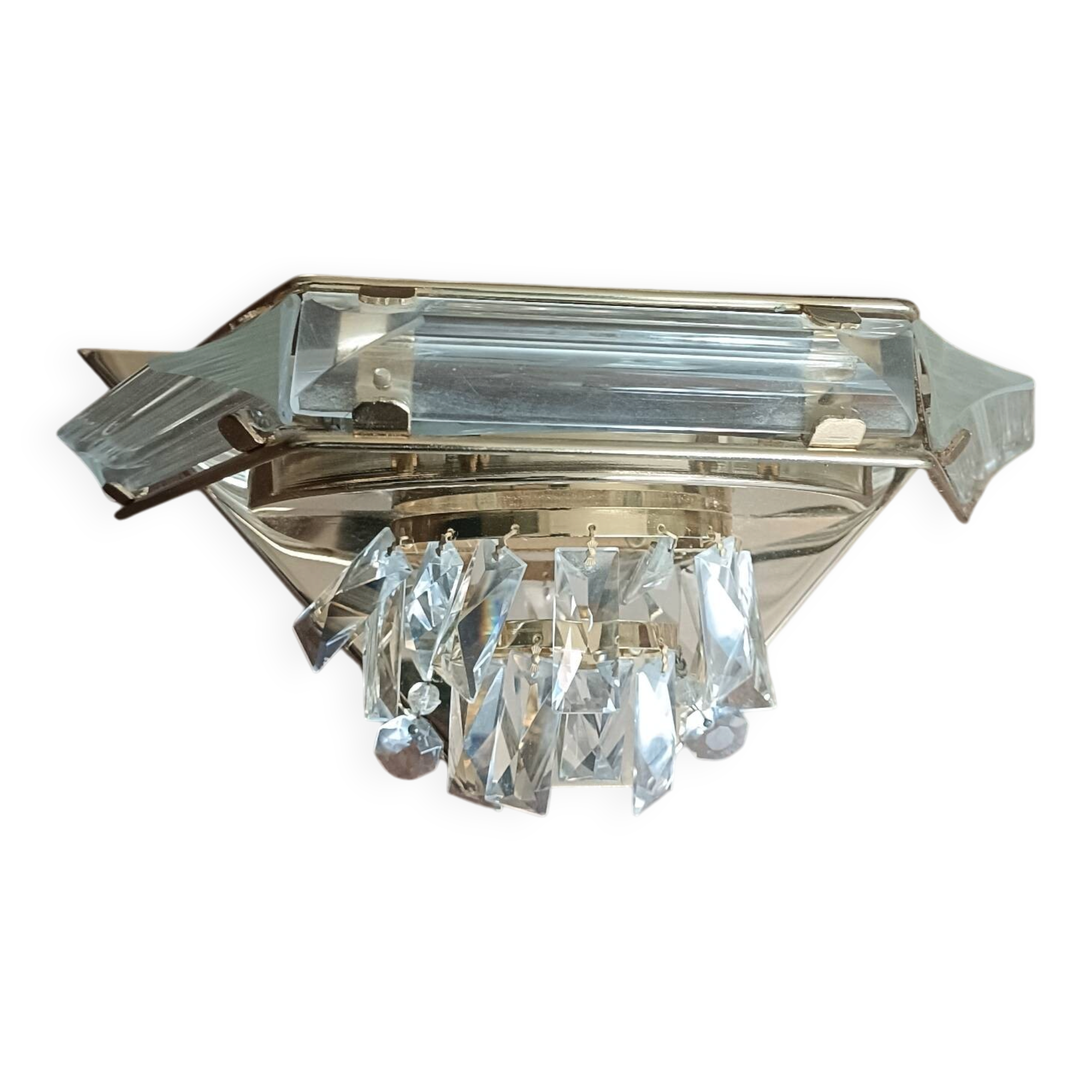 Vintage crystal wall sconce