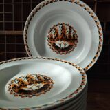 Set of 10 large ironstone plates Art Deco Saint-Amand Water Lily