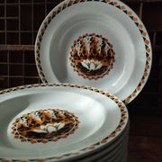 Set of 10 large ironstone Art Deco plates Saint-Amand Water Lily