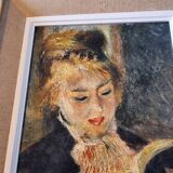 Tableau avec belle reproduction de 1938 de Renoir "Le Lecteur"