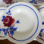 6 vintage soup plates from K&G Luneville, Chantal model