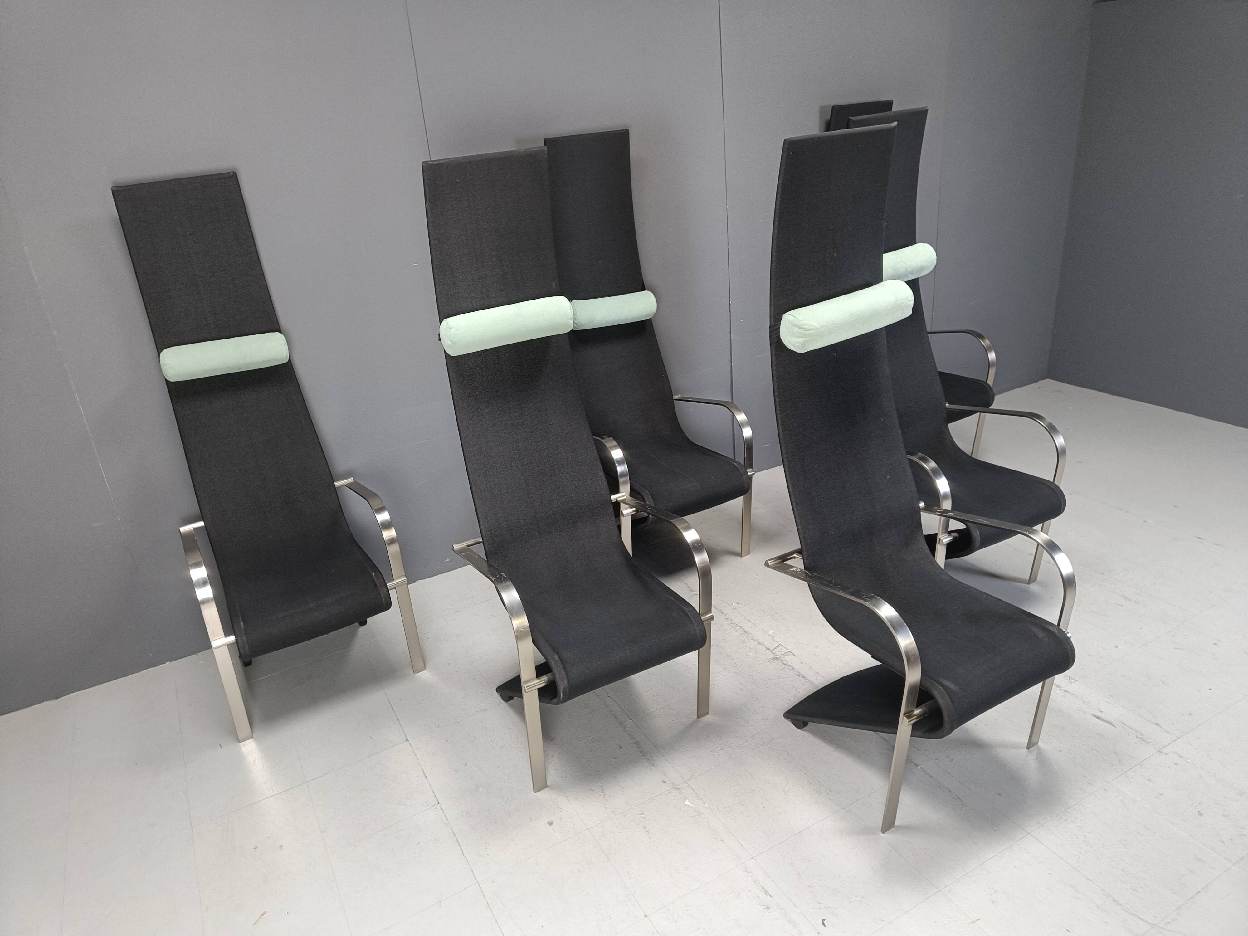 Postmodern King dining chairs by Belgochrom - set of 6