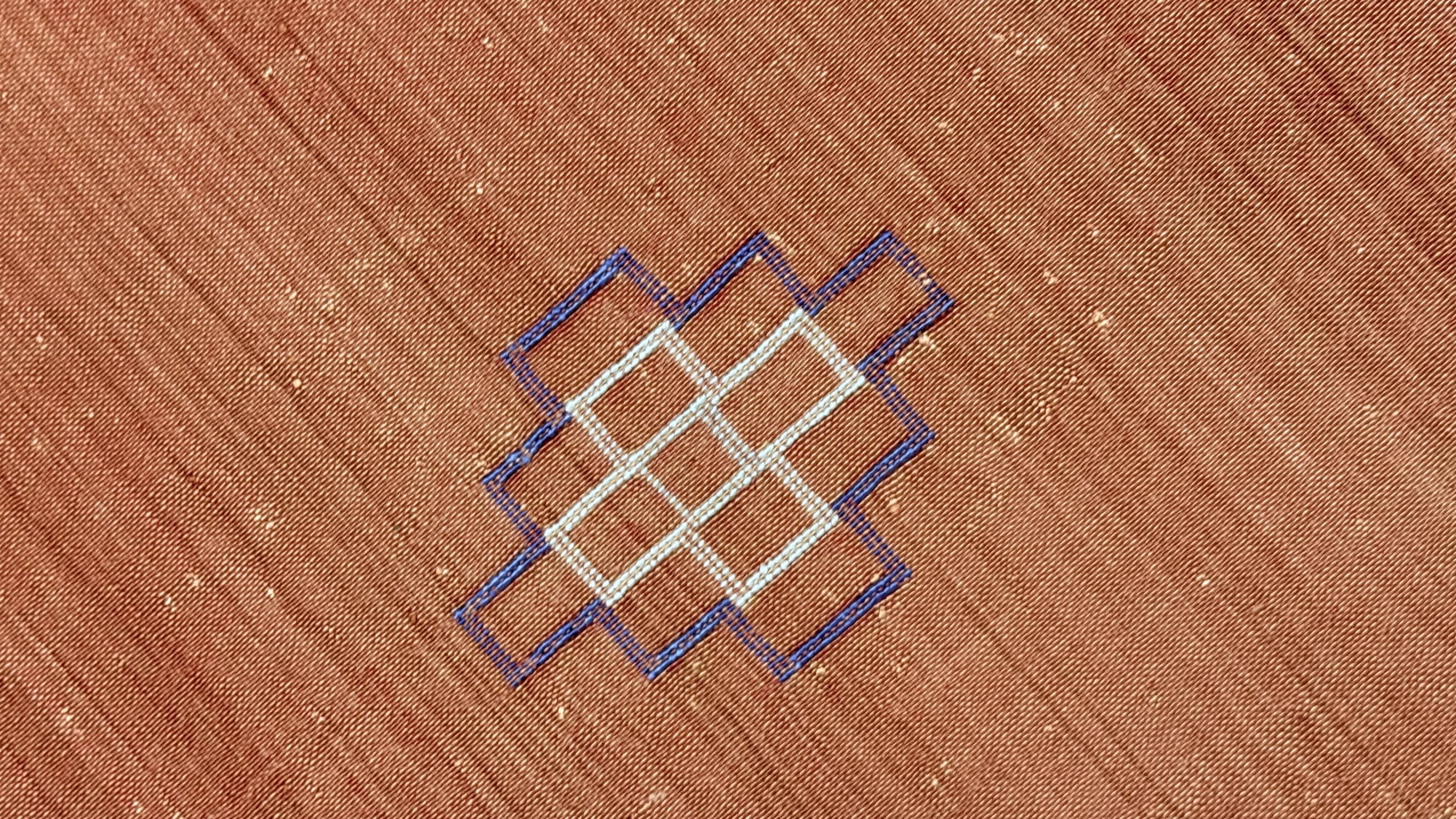 Tapis Kilim vintage marocain orange géométrique fait main en tissage à plat pour salon