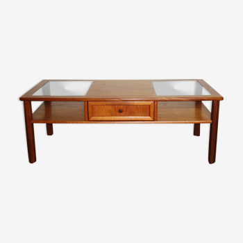 Table basse GPlan en teck et verre des années 1970